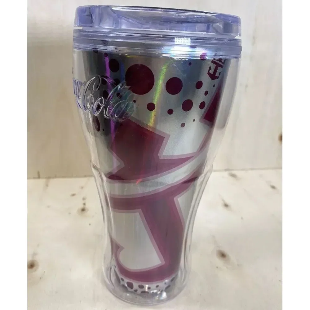 Royal Caribbean Cruise Line Coca Cola Cup Red Purple Tumbler With Screw Lid